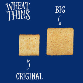 Wheat Thins BIG Snacks close-up mostrando sabor a grano entero y crujido