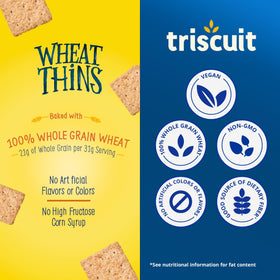 Wheat Thins crackers paired with dips and spreads.