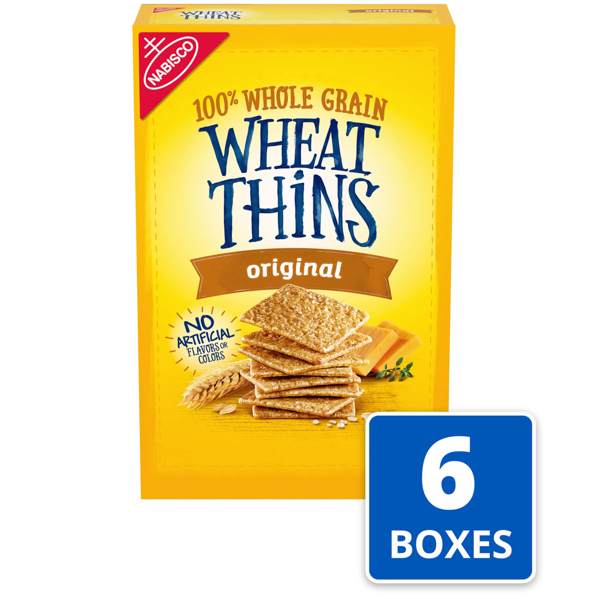 Wheat Thins Original crackers with crispy texture ideal for dipping and toppings