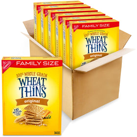 Wheat Thins Original Snacks box packaging for bulk sharing with family