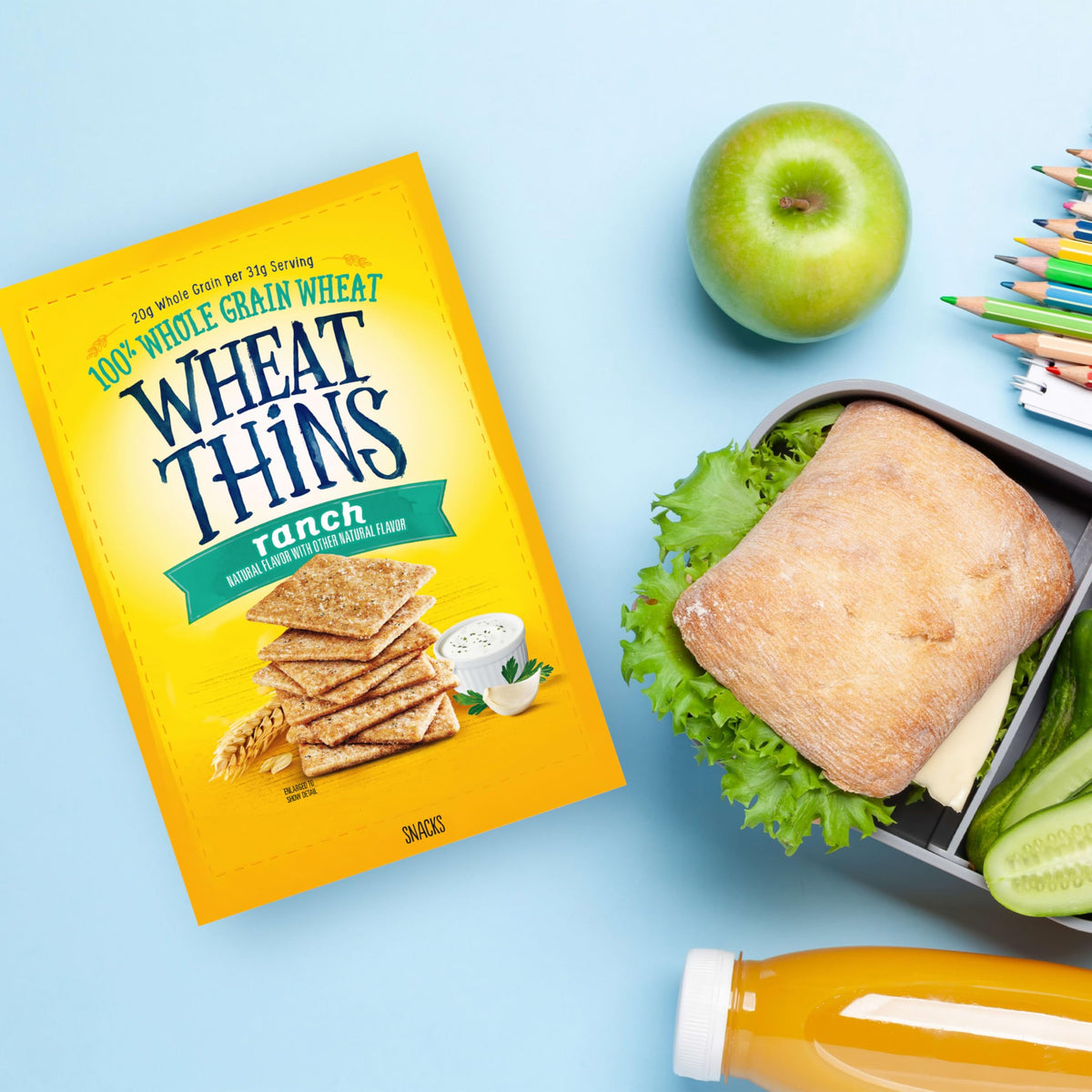 Wheat Thins Ranch Crackers on a cheese board presentation