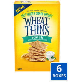 Close-up of Wheat Thins Ranch Crackers crunch and texture