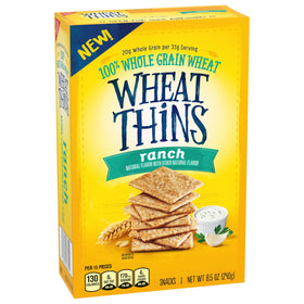 Wheat Thins Ranch Crackers ready to be served on kitchen counter
