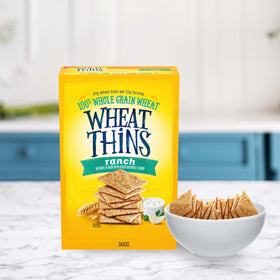Wheat Thins Ranch Crackers whole grain base in crisp form