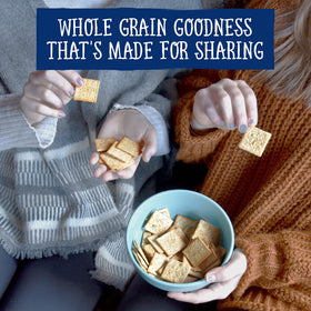 Wheat Thins Reduced Fat crackers on a kitchen counter ready to eat.