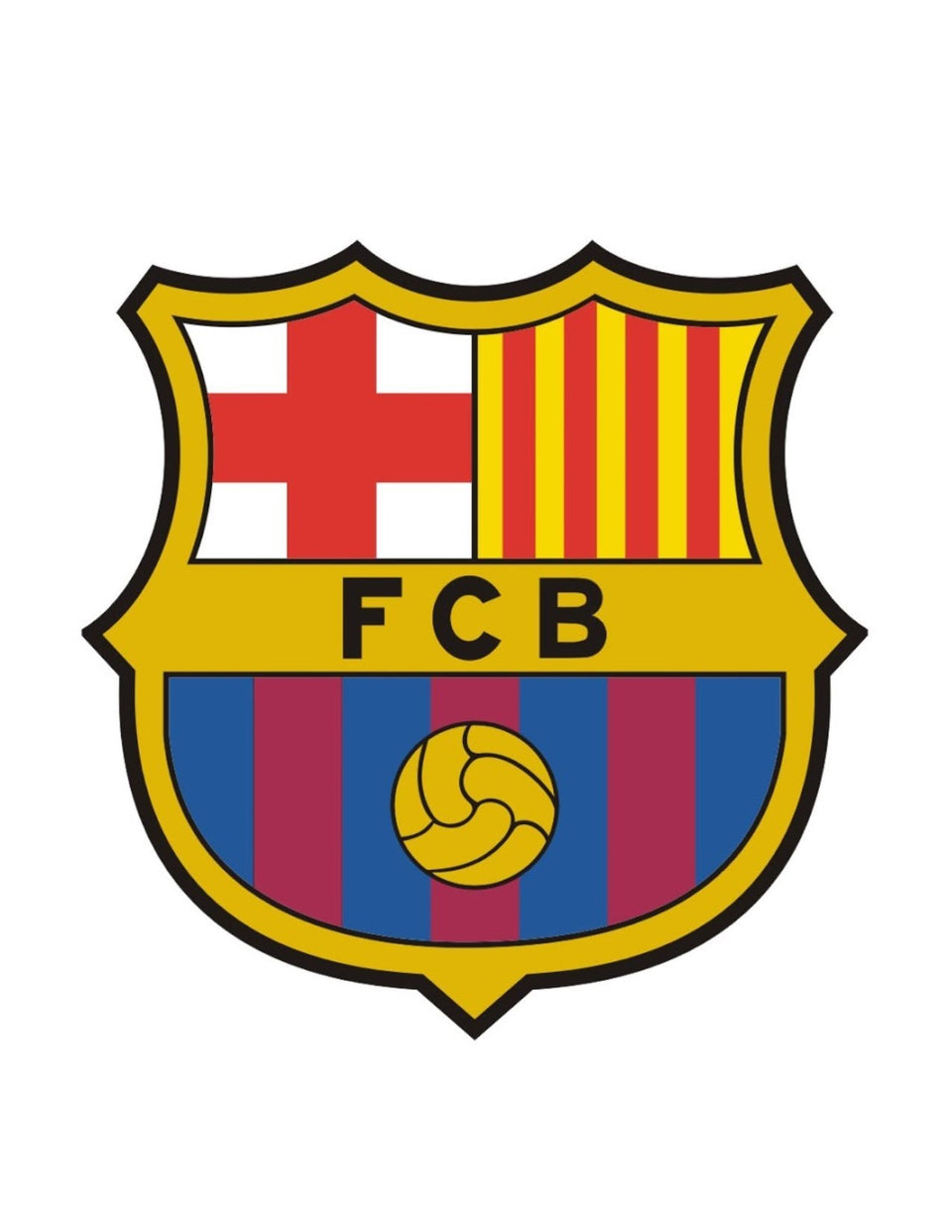Whimsical Practicality FC Barcelona edible cake topper on a quarter sheet adds professional flair to celebrations