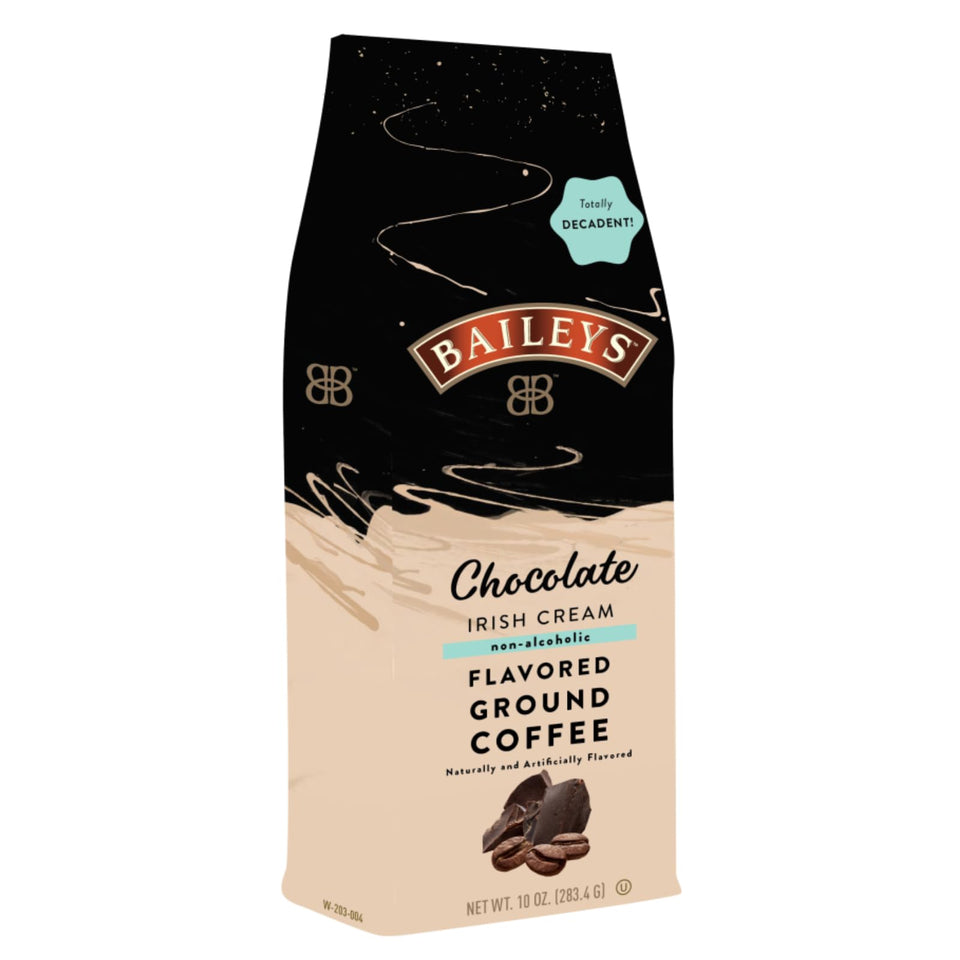 White Coffee Baileys Chocolate Irish Cream ground coffee 10oz bag for indulgent mornings.