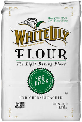 White Lily self-rising flour 80oz bag ready for baking biscuits.