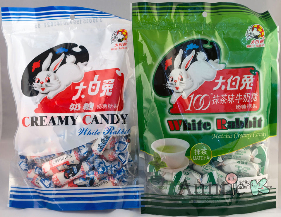 White Rabbit green tea candy pack with matcha flavor for afternoon snacking