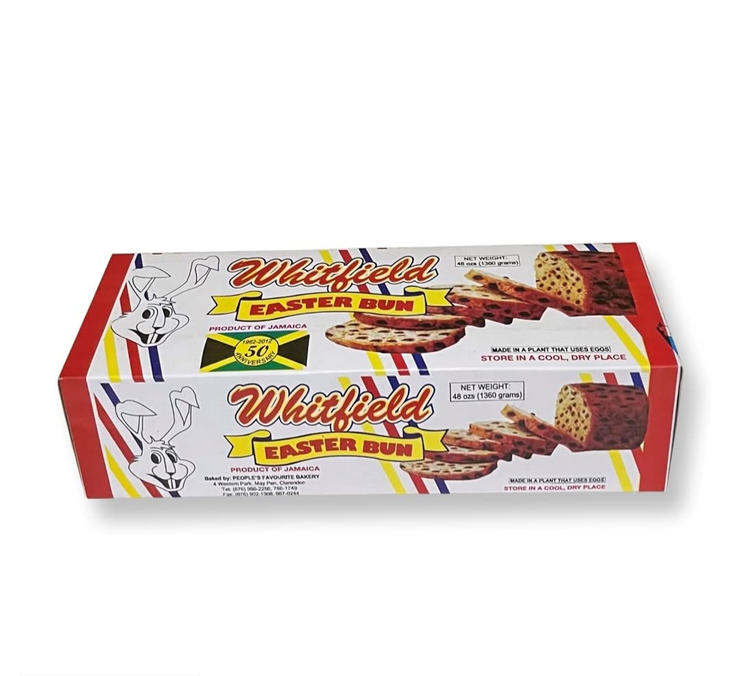 Whitfield Bakery Easter Bun 48oz on a wooden board, shareable for gatherings.