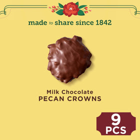 Whitman's milk chocolate coating on crowns for a smooth melt