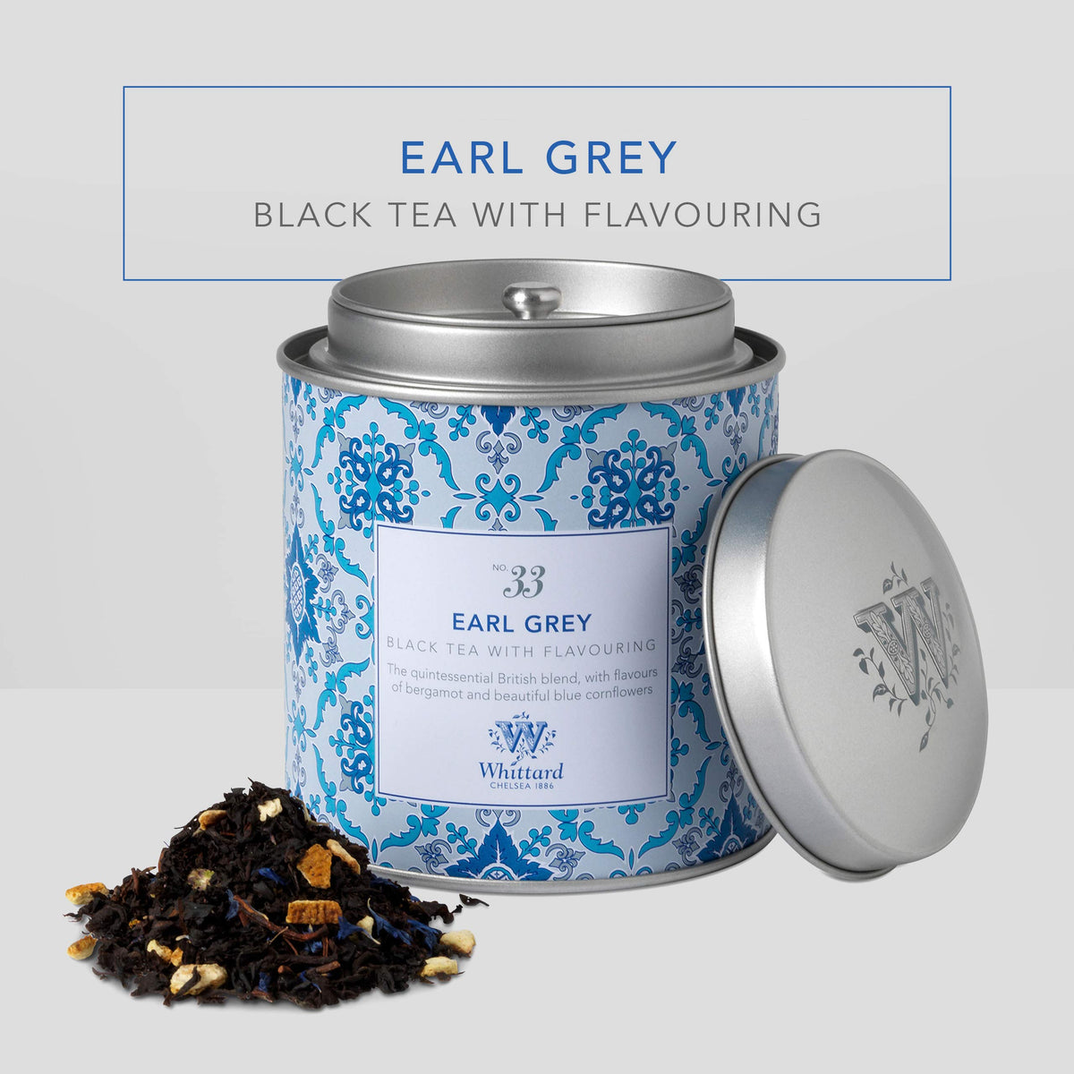 Whittard Earl Grey aroma close-up highlighting bergamot citrus notes.