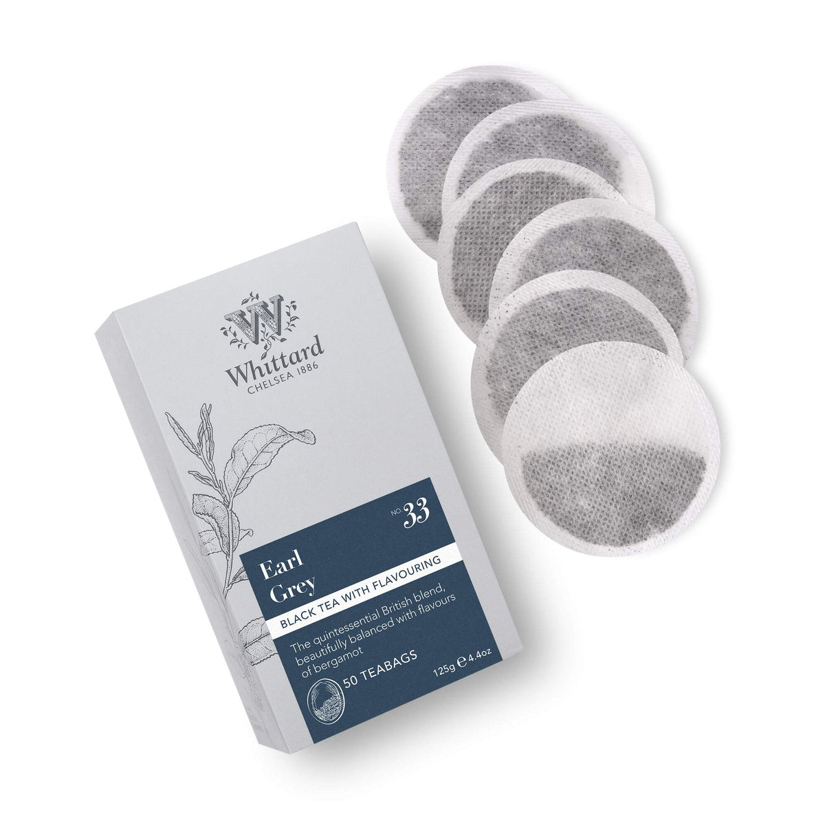 Whittard Earl Grey tea teabags with bergamot aroma for a classic afternoon cup.