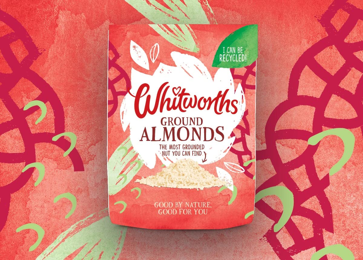 Whitworths Ground Almonds resealable bag keeps freshness between bakes.