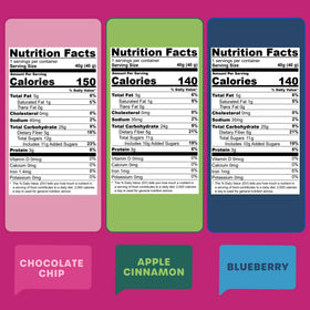 WHOA! DOUGH Blueberry bar with plant-based protein and 5-6g fiber.