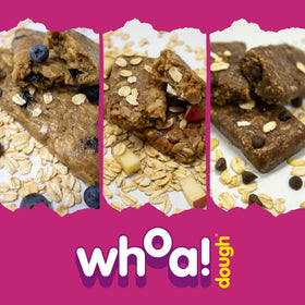 WHOA! DOUGH Variety Pack front view: gluten-free, top-9 allergen friendly.