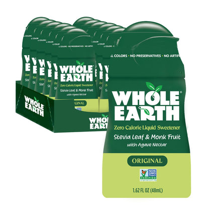 Whole Earth Original bottle shows zero-calorie sweetness for coffee and tea