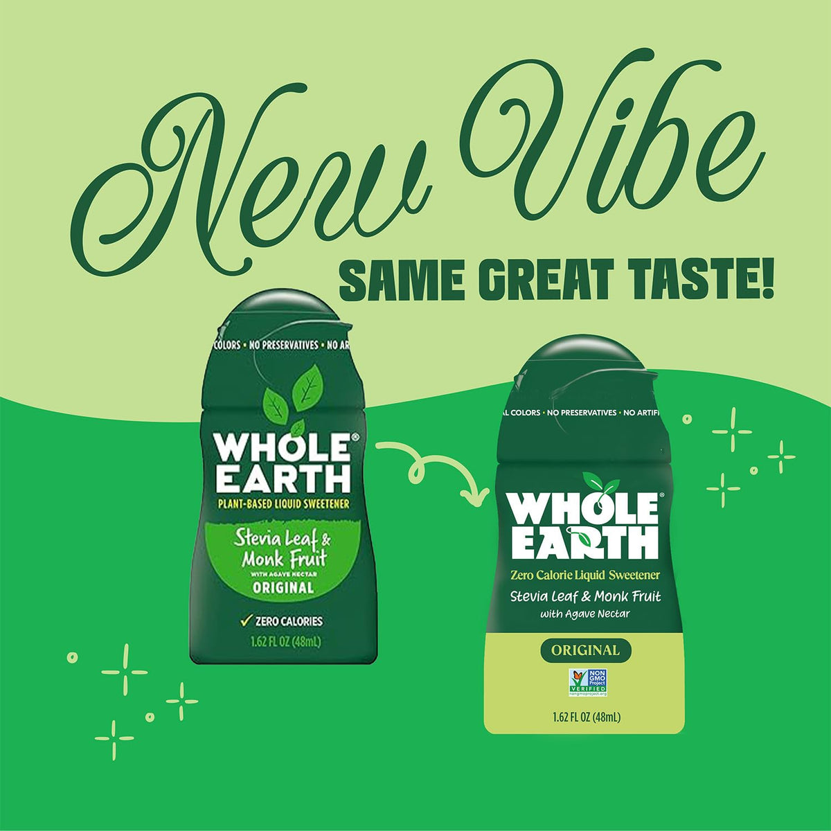 Whole Earth Vanilla liquid sweetener bottle adds creamy vanilla notes