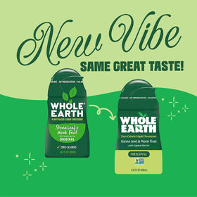 Whole Earth Vanilla liquid sweetener bottle adds creamy vanilla notes