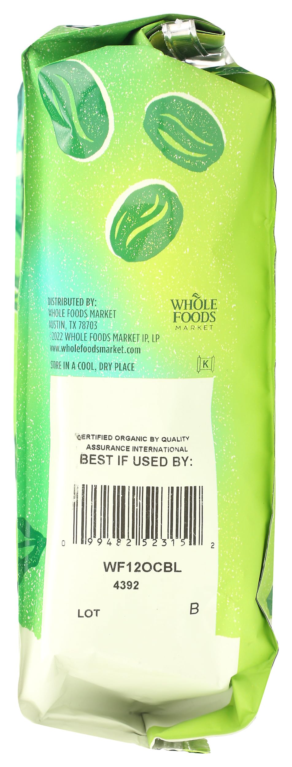 Rainforest Alliance certification logo linked to Whole Foods Market Continental Blend.