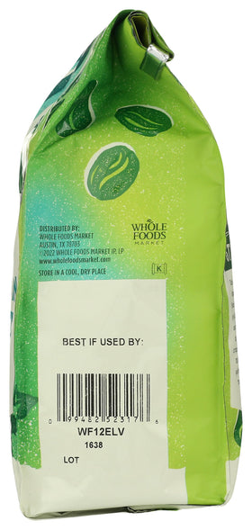 Whole Foods Market El Volcán light roast coffee aroma rising from a cup.