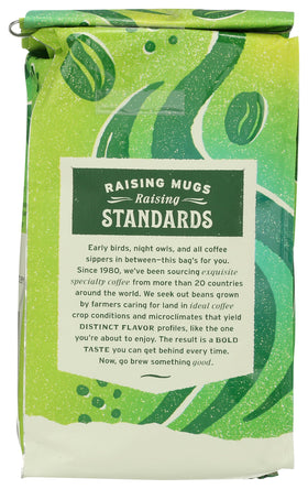 Whole Foods Market Extra Dark Roast ground coffee bag label close-up for premium quality