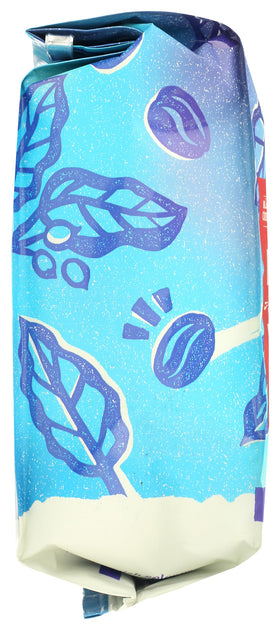 Bag with one-way valve preserves peak freshness of Kenya coffee.
