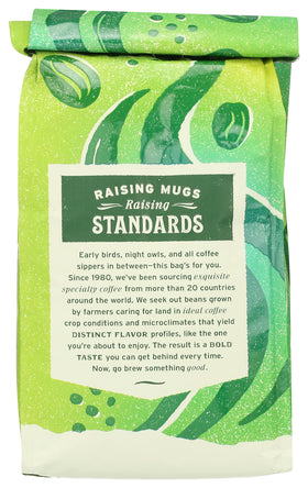 Whole Foods Market Organic Café La Duena ground coffee label highlights quality.