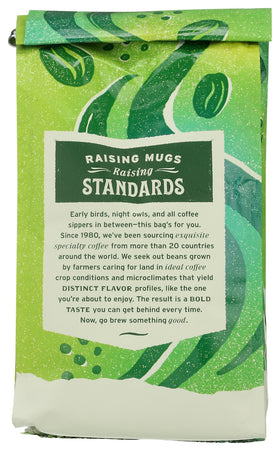 Whole Foods Market Organic Early Bird Blend coffee aroma cup highlighting cocoa notes