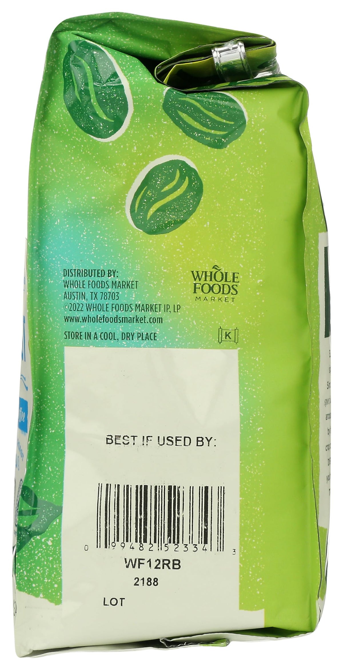 Whole Foods Market Rainforest Blend brewed cup with cocoa caramel notes