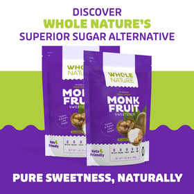 Whole Nature monk fruit sweetener baking dish ready for recipes.