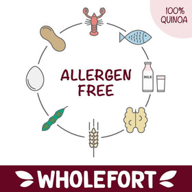 Wholefort vegan gluten-free non-GMO cereal in clean facilities.