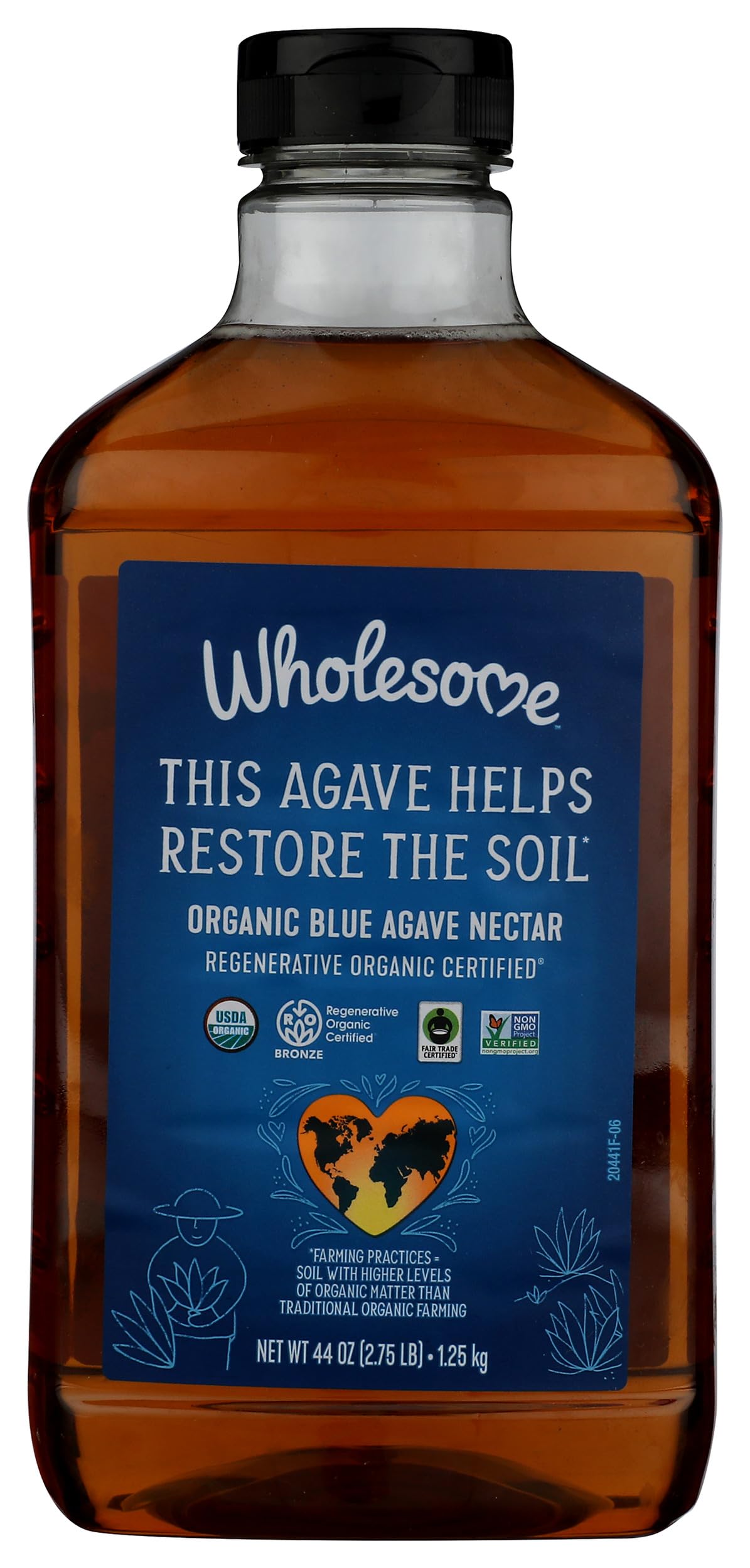 Wholesome Blue Agave syrup bottle pour for coffee and tea, with smooth sweetness