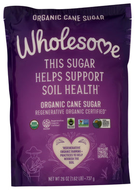Wholesome Cane Sugar bottle pour highlights easy baking and everyday sweetness.