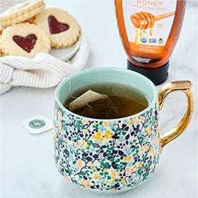 Wholesome origin Brazil label depicts organic sourcing and fair trade support for farmers.