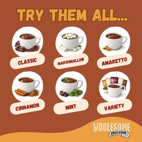 Wholesome Provisions Protein Hot Chocolate cozy moment, comforting aroma for after-dinner unwind.