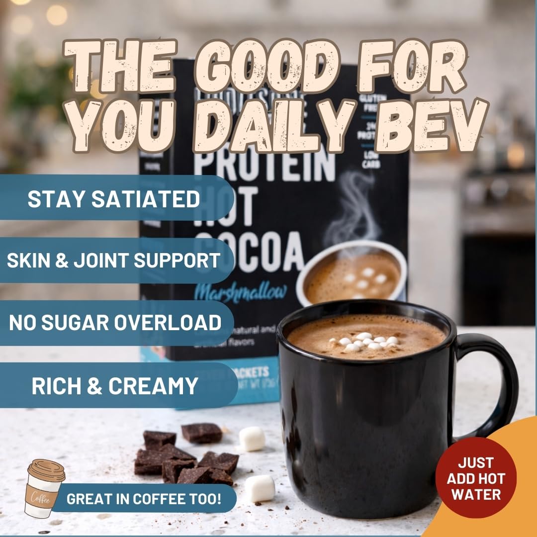 Wholesome Provisions Protein Hot Chocolate being stirred in a mug.