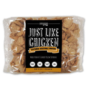 Wholesome Provisions TVP package front showing hexane-free vegan protein for easy meals.