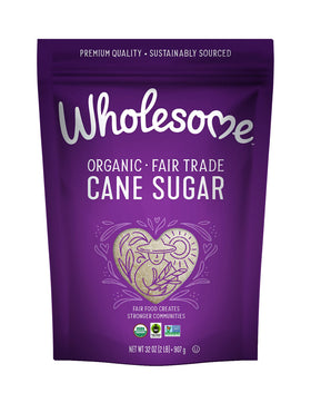 Wholesome Organic Cane Sugar 32oz pack for baking and everyday sweetening.