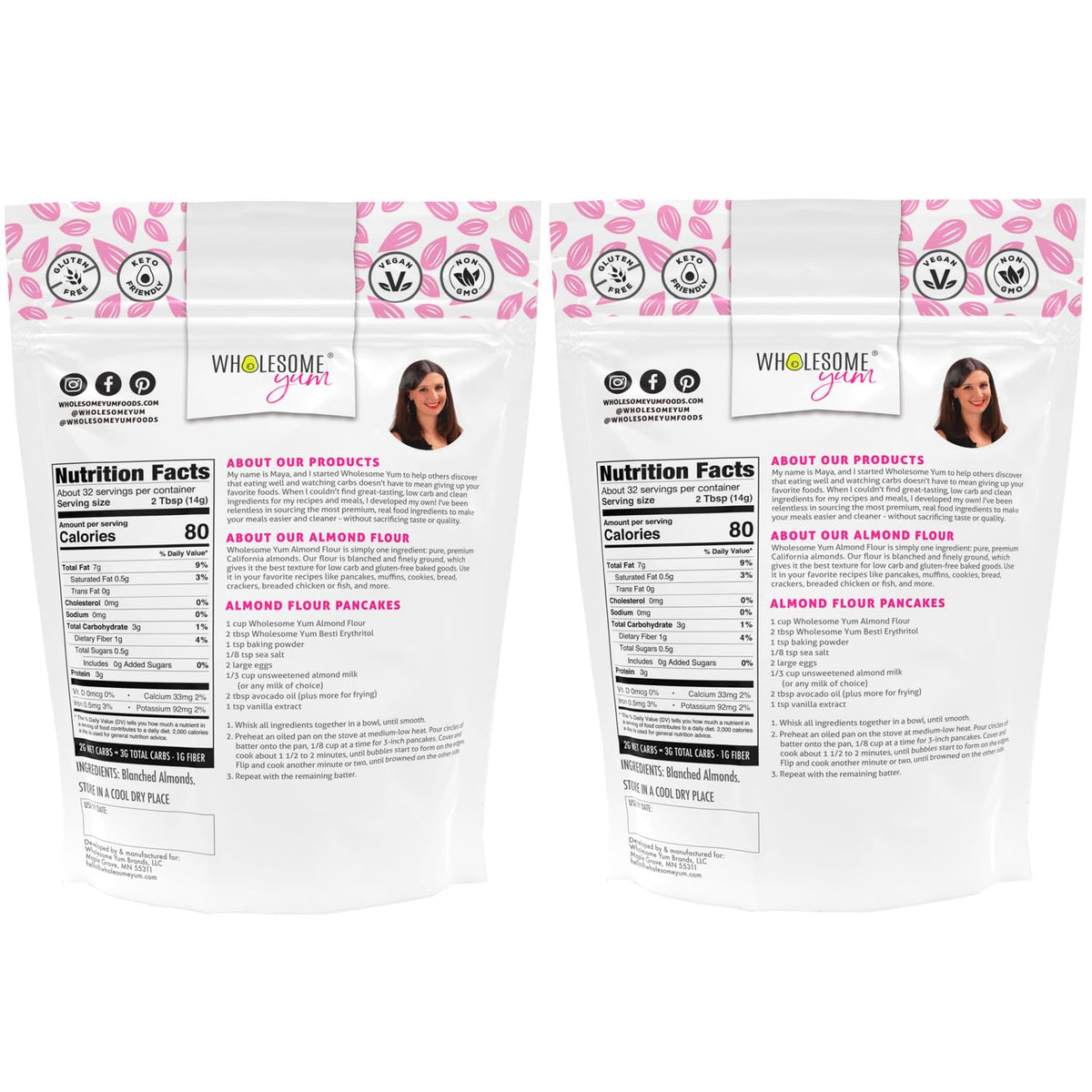 Wholesome Yum almond flour gluten-free baking texture for breads and muffins.
