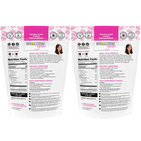 Close-up of Wholesome Yum Besti label highlighting allulose and no erythritol for readers.