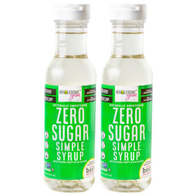 Wholesome Yum Keto Simple Syrup bottle front view for zero-calorie beverages.