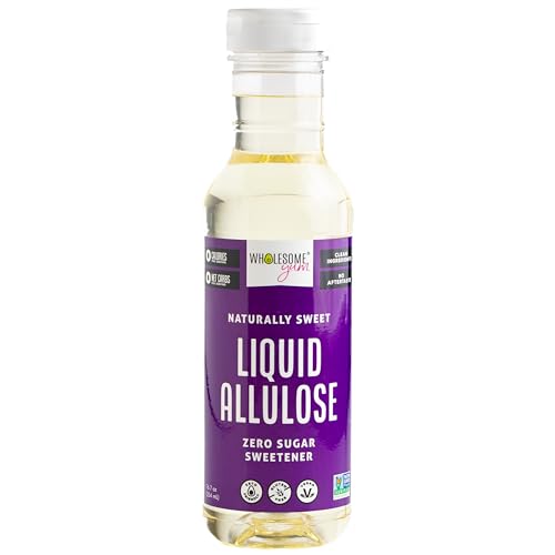Wholesome Yum Liquid Allulose Sweetener poured into coffee for sugar-free sweetness