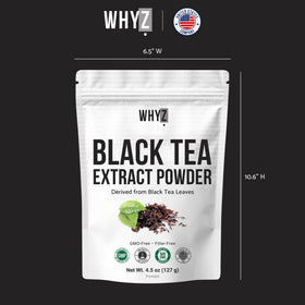 WHYZ powder shown in a kitchen setup for a quick daily beverage routine.