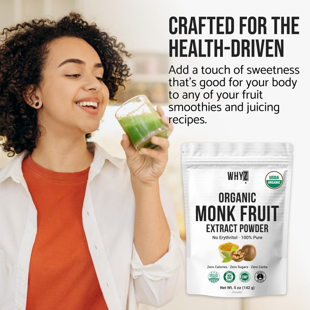 WHYZ monk fruit sweetener dissolving in coffee