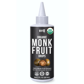 WHYZ Organic Monk Fruit Liquid Drops bottle provides pure, zero-sugar sweetness for daily use.