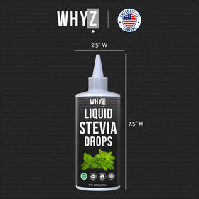WHYZ nutrition label highlights zero calories and gluten-free status.