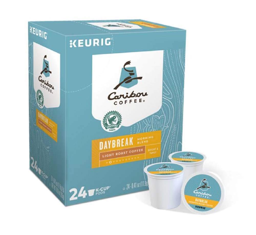 WIAONE Keurig pods variety pack for home brews, includes Caribou Daybreak Morning Blend.