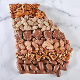 WIAONE Mascot chocolate pecans with coffee or tea, a cozy pairing.