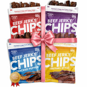 Wicked Cutz Beef Jerky Chips Variety Pack four-pack for on-the-go protein snacking